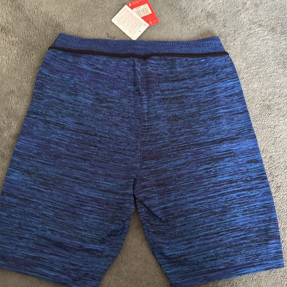 Nike knit yarn shorts cotton nylon tech fleece mens blue athletic new with tags - Picture 2 of 5